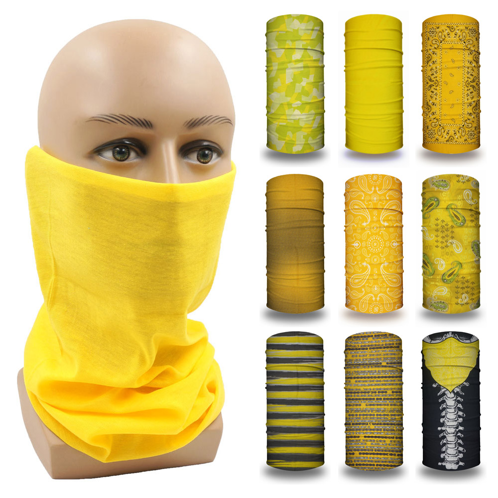 Yellow Cycling Gear - 노란색 튜브 야외 두건 여성 러닝