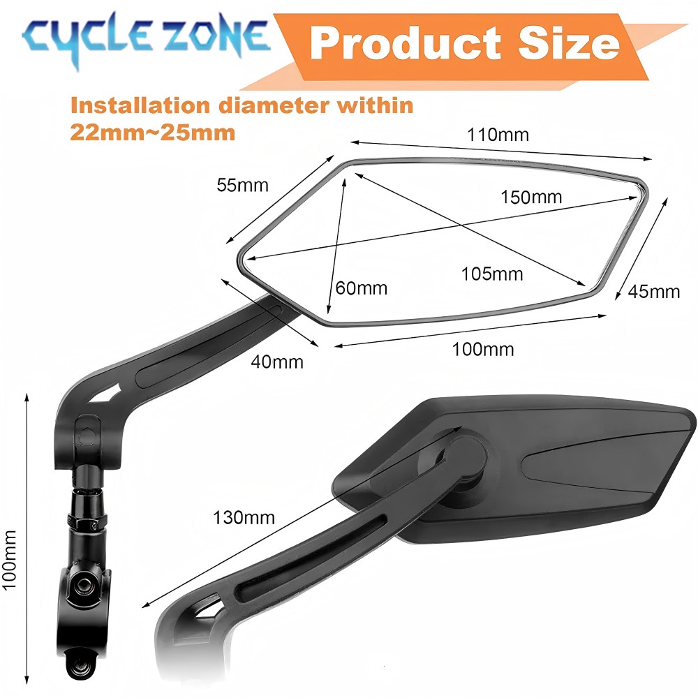 산악 자전거 백미러 전기 자전거 플랫 미러 360 학위 - Cycle Zone 리뷰 및 가격