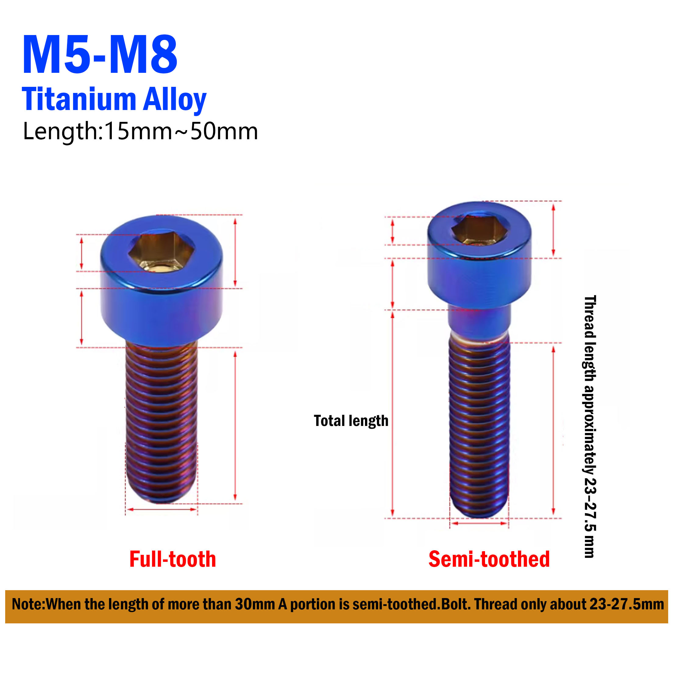 1Pc DIN912 TC4 티타늄 볼트 M5 M6 M8 - Cycle Zone 리뷰 및 가격